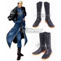 KOF The King Of Fighters Goenitz of the Wildly Blowing Wind Black Shoes Cosplay Boots