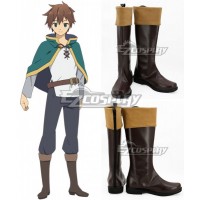 Kono Subarashii Sekai ni Shukufuku o Kazuma Sato Brown Shoes Cosplay Boots