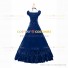 Vintage Gothic Lolita Victorian Rococo Blue Evening Ball Gown Dress