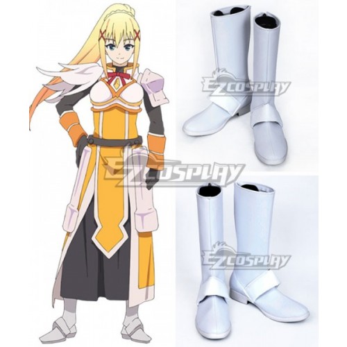 Kono Subarashii Sekai ni Shukufuku o Darkness White Shoes Cosplay Boots