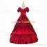 Reenactment Victorian Scarlett O'Hara Rococo Red Ball Gown Dress