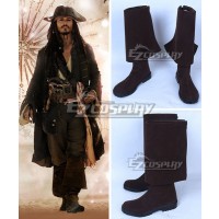 Pirates of the Caribbean: Dead Men Tell No Tales Captain Jack Sparrow Deep Brown Shoes Cosplay Boots