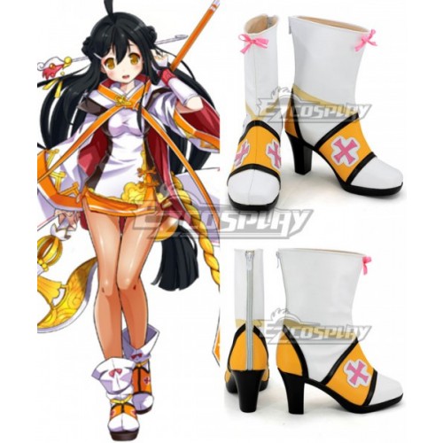 Elsword Sakra Devanam White orange Cosplay Shoes