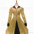 Retro Victorian Classic Turtle Neck Stage Golden Long Dress Ball Gown