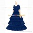 Reenactment Civil War Lace Lolita Recoco Layered Blue Ball Gown Dress