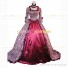 Historical Victorian Style Country Lolita Floral Gown Dress Wine