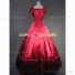 Sleeveless Gothic Theater Reenactment Clothing Lady Dress Red