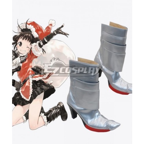 Kantai Collection Sendai Class Light Cruiser Naka Kai Silver Shoes Cosplay Boots