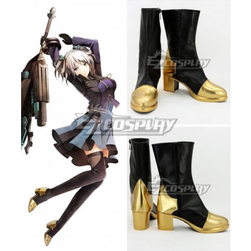 God Eater 2 Ciel Alencon Shieru Aranson Black Shoes Cosplay Boots