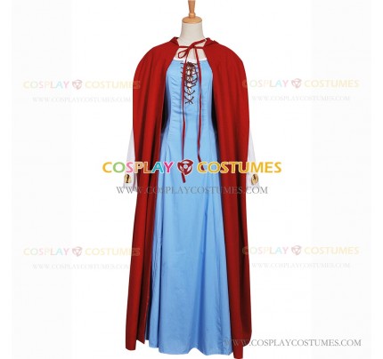 Red Riding Hood Cosplay Valerie Costume Blue Dress Red Cloak