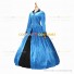 Retro Victorian Classic Turtle Neck Stage Blue Long Dress Ball Gown