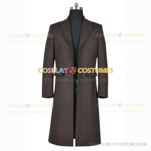 Tom Baker Costume for Doctor Who 4th Dr Cosplay Wool Trench Coat