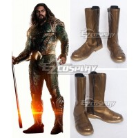 DC Justice League Movie Aquaman Arthur Curry Golden Grown Shoes Cosplay Boots