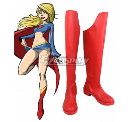 DC Supergirl Supergirl Red Shoes Cosplay Boots