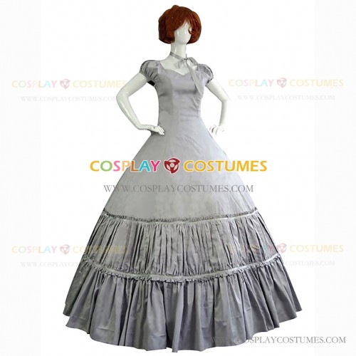 Civil War Old West Saloon Girls Southern Belle Satin Evening Dress