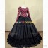 Civil War Victorian Style Corduroy Floral Gown Reenactment Dress Cherry