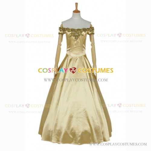 Once Upon A Time Season 3 Cosplay Belle Costume Golden Dress