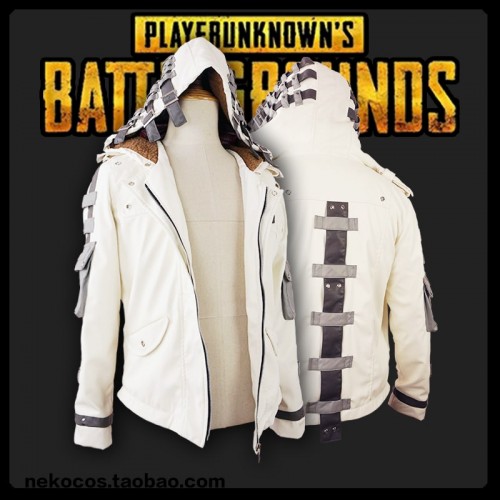PlayerUnknowns Battlegrounds White Hoodie Cosplay Costume