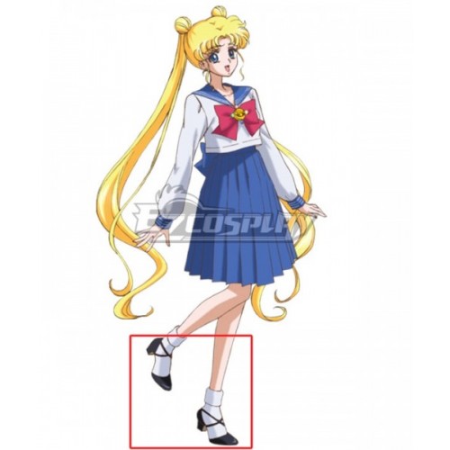 Sailor Moon Tsukino Usagi School Uniform Black Cosplay Shoes