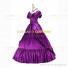 Reenactment Victorian Scarlett O'Hara Rococo Dark Purple Ball Gown Dress