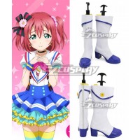 Lovelive! Sunshine!! Aqours Ruby Kurosawa Jumping Heart White Shoes Cosplay Boots