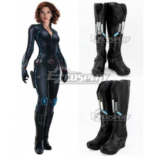 Marvel's The Avengers 2 Age of Ultron Black Widow Natasha Romanoff Black Shoes Cosplay Boots