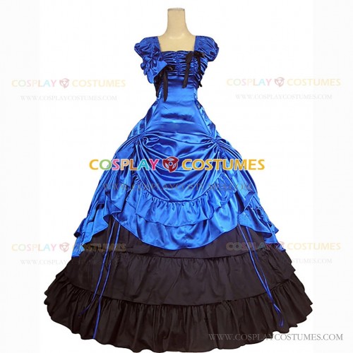 Southern Belle Alice in Wonderland Fancy Fairytale Dress Royal Blue