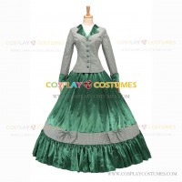 Civil War Country Lolita Victorian Masquerade Theme Green Ball Gown Dress