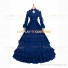 Marie Antoinette Reenactment Lolita Blue Ruffle Evening Ball Gown Dress