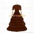 Reenactment Civil War Lace Lolita Recoco Layered Brown Ball Gown Dress