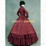 Victorian Style Reenactment Theatre Clothing Burgundy Floral Dress