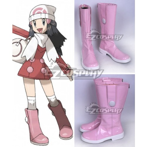 Pokemon Pocket Monster Dawn Pink Shoes Cosplay Boots