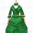 Medieval Renaissance Lolita Princess Ruffled Dark Green Ball Gown Dress