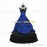 Steampunk Southern Belle Saloon Girls Theater Ruffles Royal Blue Dress Evening Gown