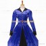 Retro Victorian Classic Turtle Neck Stage Blue Long Dress Ball Gown