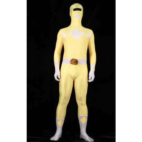 Yellow Spandex Power Rangers Superhero Zentai Body Costume