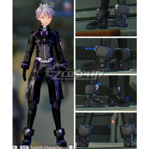 Sword Art Online: Fatal Bullet Male Protagonist Black Purple Skin Cosplay Shoes