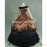 Southern Belle Civil War Formal Reenactment Stage Dress Costume Brown