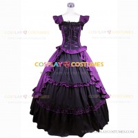 Antique Victorian Fairytale Gown Fancy Dress Stage Dress Purple