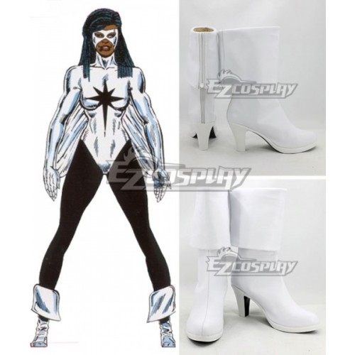 Marvel Captain Marvel Monica Rambeau White Shoes Cosplay Boots