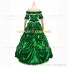 Classic Victorian Steampunk Ruffles Herrlich Dark Green Ball Gown Dress