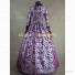 Victorian Style Brocaded Party Ball Gown Fancy Dress Purple