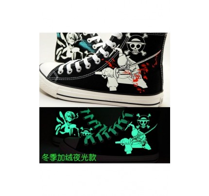 One Piece Zoro Sanji Cosplay shoes Canvas Shoes Lumious Shoes