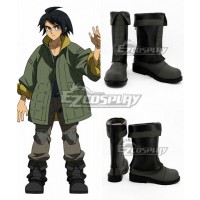 Mobile Suit Gundam Iron-Blooded Orphans Mikazuki Augus Mika Mikadzuki Ogasu Black Shoes Cosplay Boots