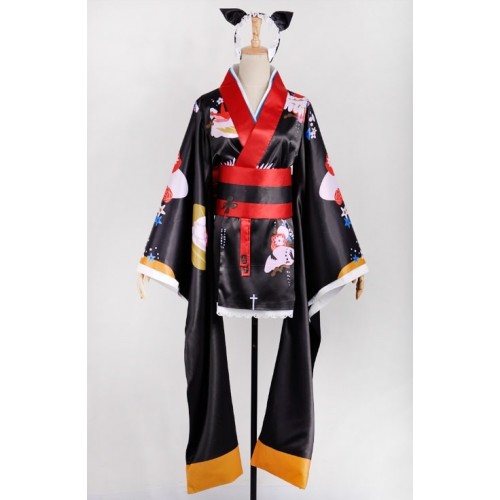 Oreimo Gokou Ruri Kuroneko Black Cat Kimono Cosplay Costume
