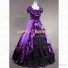 Sleeveless Gothic Theater Reenactment Clothing Lady Dress Purple