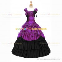 Vintage Gothic Lolita Victorian 18th Century Purple Ruffles Evening Ball Gown Dress