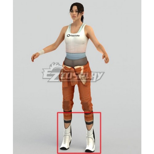 Portal 2 Chell White Shoes Cosplay Boots