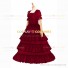 Reenactment Civil War Lace Lolita Recoco Layered Red Ball Gown Dress