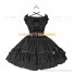 Gothic Lolita Dress Sleeveless Black Tiered Cute Bow Dress